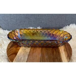 Vintage Millersburg Amber Iridescent Glass